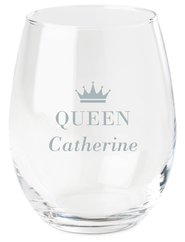 Customizable wine glass with royal crown at Shutterfly