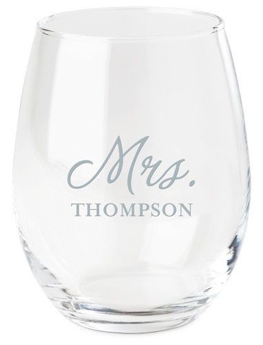 Mrs Wine Glass, Etched Wine, White