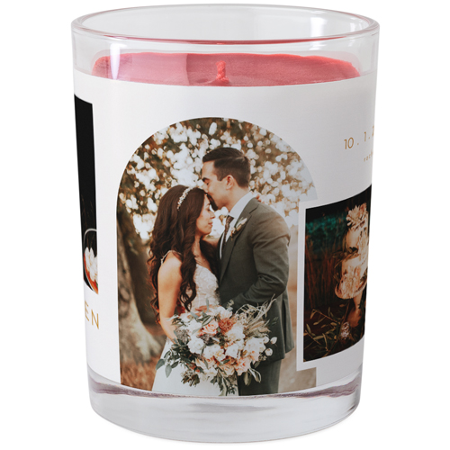 Arch Overlap Glass Candle, Glass, Fireside Spice, 9oz, Brown, nutmeg