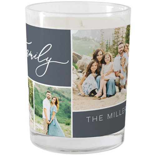 Family Sentiments Glass Candle, Glass, Ocean Breeze, 9oz, Gray