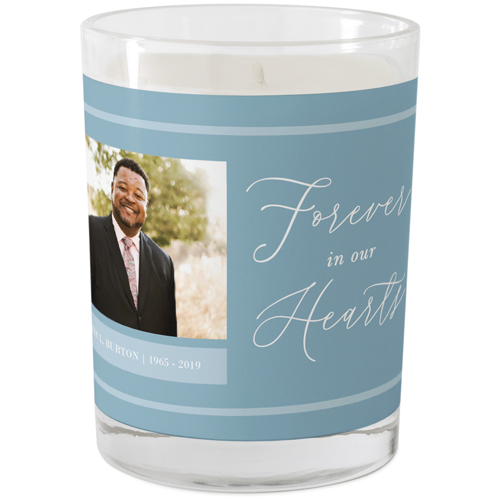 Forever In Our Heart Glass Candle, Glass, Ocean Breeze, 9oz, Blue