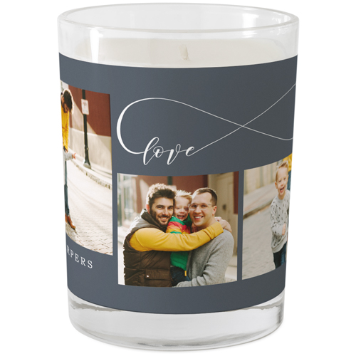 Infinity Love Glass Candle, Glass, Grapefruit Blossom, 9oz, Gray, gray