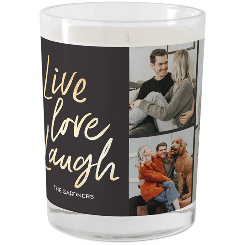 Chic Sentiments Glass Candle, Glass, Unscented, 9oz, Gray
