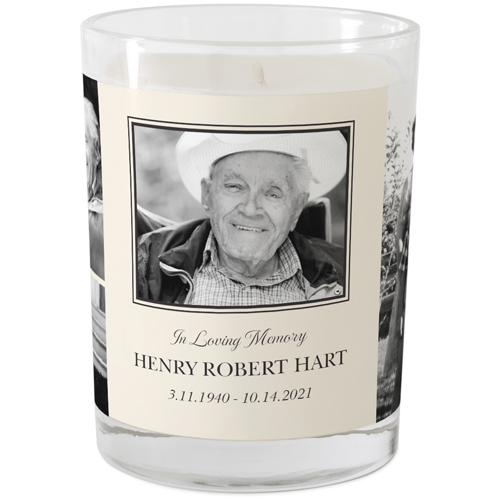 Classic Loving Memory Glass Candle, Glass, Grapefruit Blossom, 9oz, Black