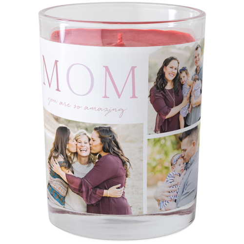 Faded Rose Mom Glass Candle, Glass, Fireside Spice, 9oz, Pink