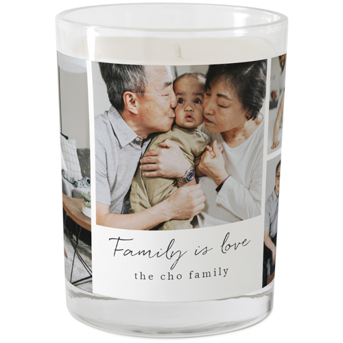 Family Collage of Five Glass Candle, Glass, Unscented, 9oz, Multicolor