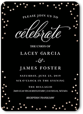 glistening union wedding invitation 5x7 flat