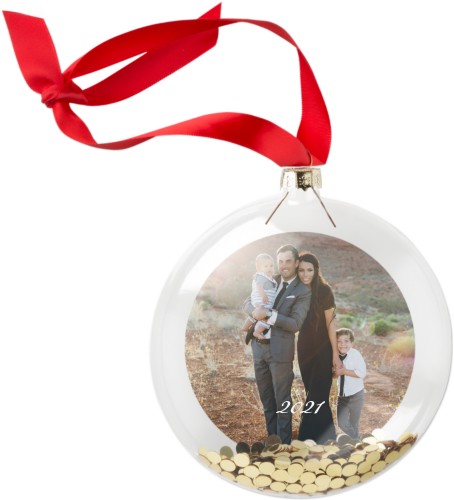 Photo Gallery Glitter Ornament, Multicolor, Circle