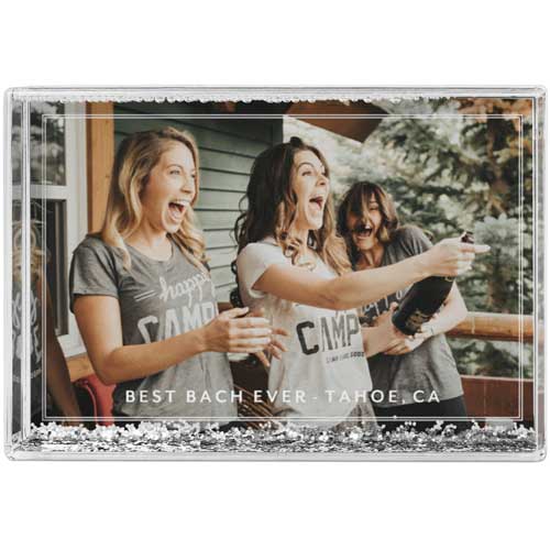 Simple Border Glitter Block, White, white