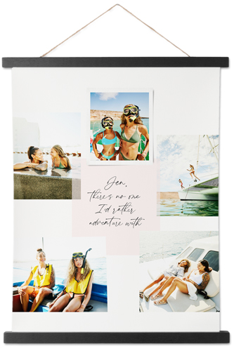 Handwritten Note Collage Hanging Canvas Print, Black, 11x14, White