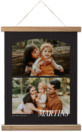 Stacked Arch Collage Hanging Canvas Print, Natural, 11x14, Gray, charcoal