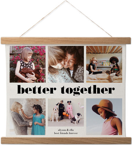 Better Together Collage Hanging Canvas Print, Natural, 11x14, Black