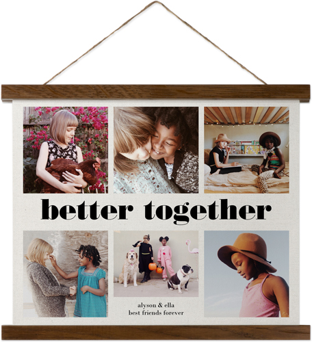 Better Together Collage Hanging Canvas Print, Walnut, 11x14, Black