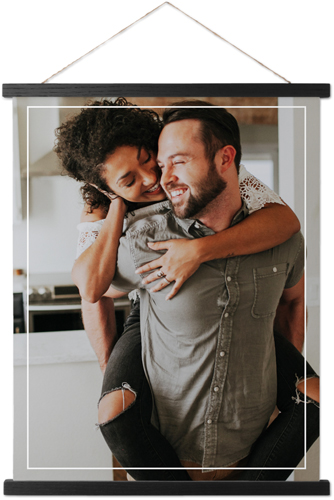 Floating Frame Portrait Hanging Canvas Print, Black, 16x20, White