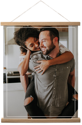 Floating Frame Portrait Hanging Canvas Print, Natural, 16x20, White, white