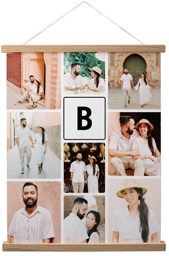 Pictogram Portrait Hanging Canvas Print, Natural, 16x20, White