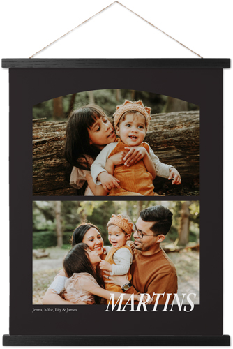 Stacked Arch Collage Hanging Canvas Print, Black, 16x20, Gray, charcoal