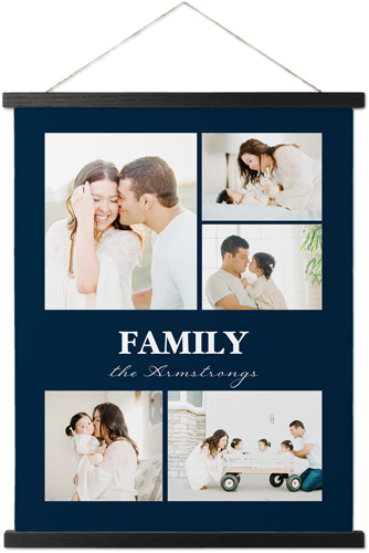 Picture Gallery Collage of Five Hanging Canvas Print, Black, 16x20, Blue