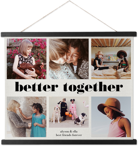 Better Together Collage Hanging Canvas Print, Black, 16x20, Black