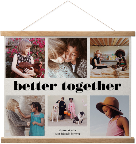 Better Together Collage Hanging Canvas Print, Natural, 16x20, Black, black