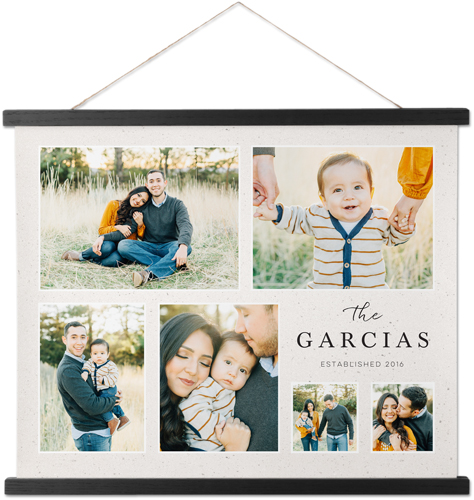 Farmhouse Grid Collage Hanging Canvas Print, Black, 16x20, Beige
