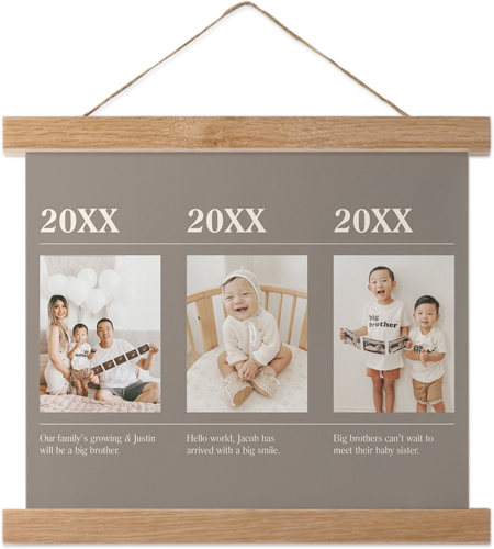 Timeline of Life? Hanging Canvas Print, Natural, 8x10, Gray