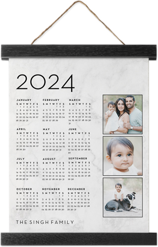 Photo Calendar Hanging Canvas Print, Black, 8x10, White