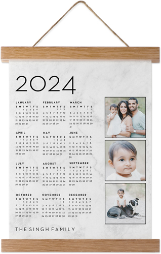 Photo Calendar Hanging Canvas Print, Natural, 8x10, White