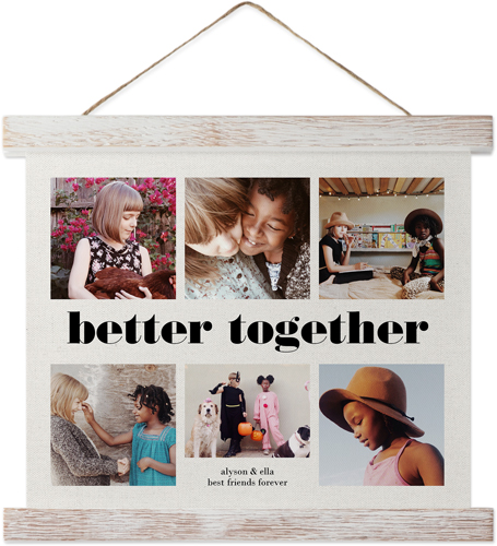 Better Together Collage Hanging Canvas Print, Rustic, 8x10, Black