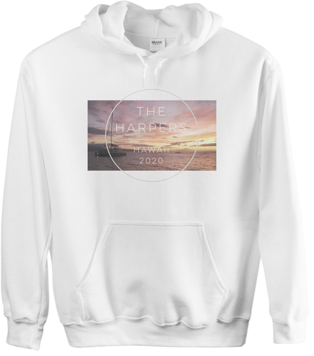 Beach Vacation Custom Hoodie, Double Sided, Adult (S), White, White, white
