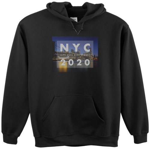 City Vacation Custom Hoodie, Double Sided, Adult (S), Black, White
