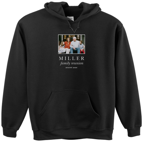 Reunion Gallery of One Custom Hoodie, Single Sided, Adult (S), Black, White, white