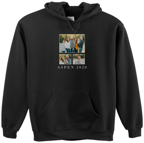 Reunion Gallery of Three Custom Hoodie, Single Sided, Adult (S), Black, White