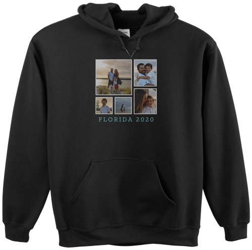 Vacation Gallery of Five Custom Hoodie, Double Sided, Adult (S), Black, White, white