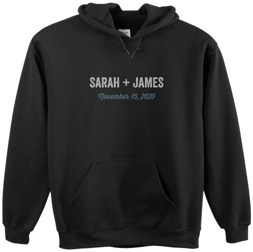 Wedding Your Text Here Custom Hoodie, Single Sided, Adult (S), Black, White, white