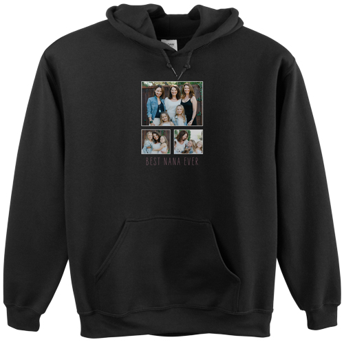 Family Gallery of Three Custom Hoodie, Double Sided, Adult (S), Black, White