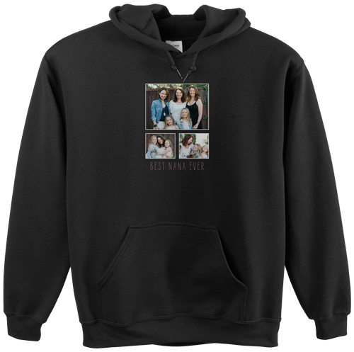 Family Gallery of Three Custom Hoodie, Double Sided, Adult (S), Black, White, white
