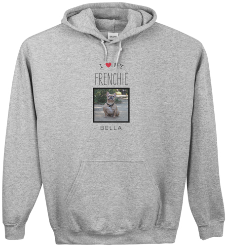 Simply Chic I Love My Custom Hoodie, Double Sided, Adult (S), Gray, Red, fire engine