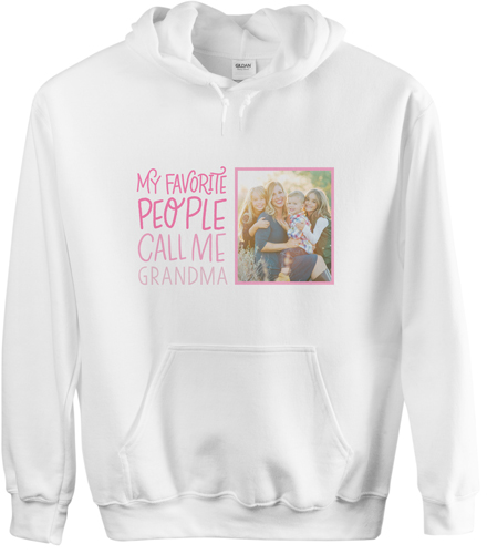 Call Me Grandma Custom Hoodie, Double Sided, Adult (M), White, Pink