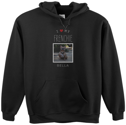 Simply Chic I Love My Custom Hoodie, Single Sided, Adult (M), Black, Red