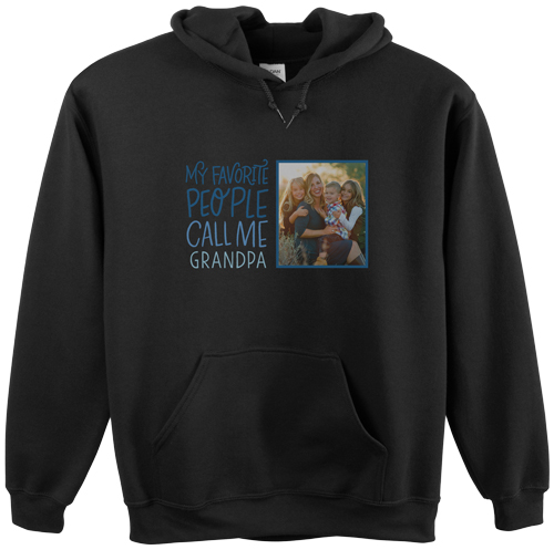 Call Me Grandpa Custom Hoodie, Double Sided, Adult (M), Black, Blue