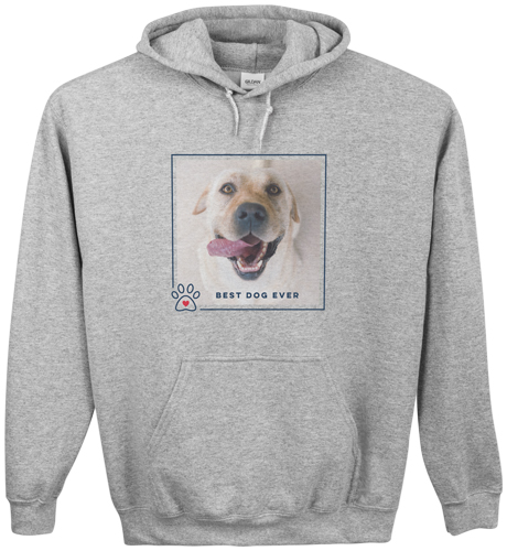 Best in Show Best Dog Ever Custom Hoodie, Double Sided, Adult (M), Gray, Blue
