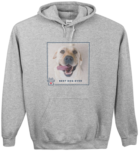 Best in Show Best Dog Ever Custom Hoodie, Double Sided, Adult (M), Gray, Blue