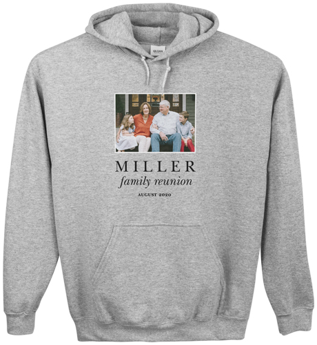 Reunion Gallery of One Custom Hoodie, Double Sided, Adult (M), Gray, White