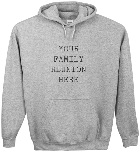 Reunion Your Text Here Custom Hoodie, Double Sided, Adult (M), Gray, White, white