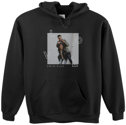 Space for Love Custom Hoodie, Single Sided, Adult (L), Black, Black, black