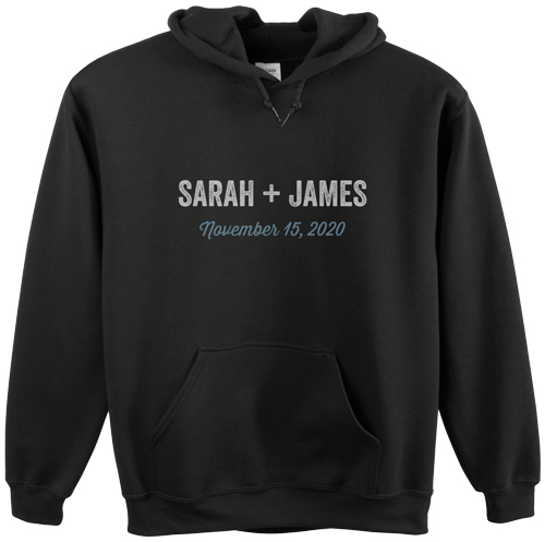 Wedding Your Text Here Custom Hoodie, Single Sided, Adult (L), Black, White