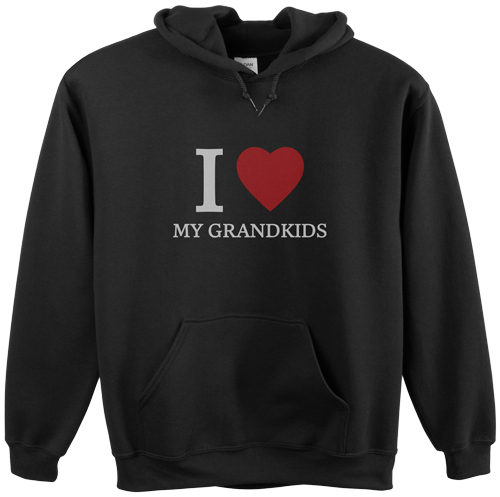 Heart My Grandkids Custom Hoodie, Double Sided, Adult (L), Black, Red, fire engine