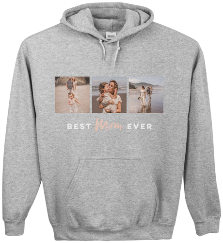 The Best Three Custom Hoodie, Single Sided, Adult (L), Gray, White, white
