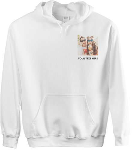 Pocket Gallery of One Custom Hoodie, Single Sided, Adult (XL), White, White